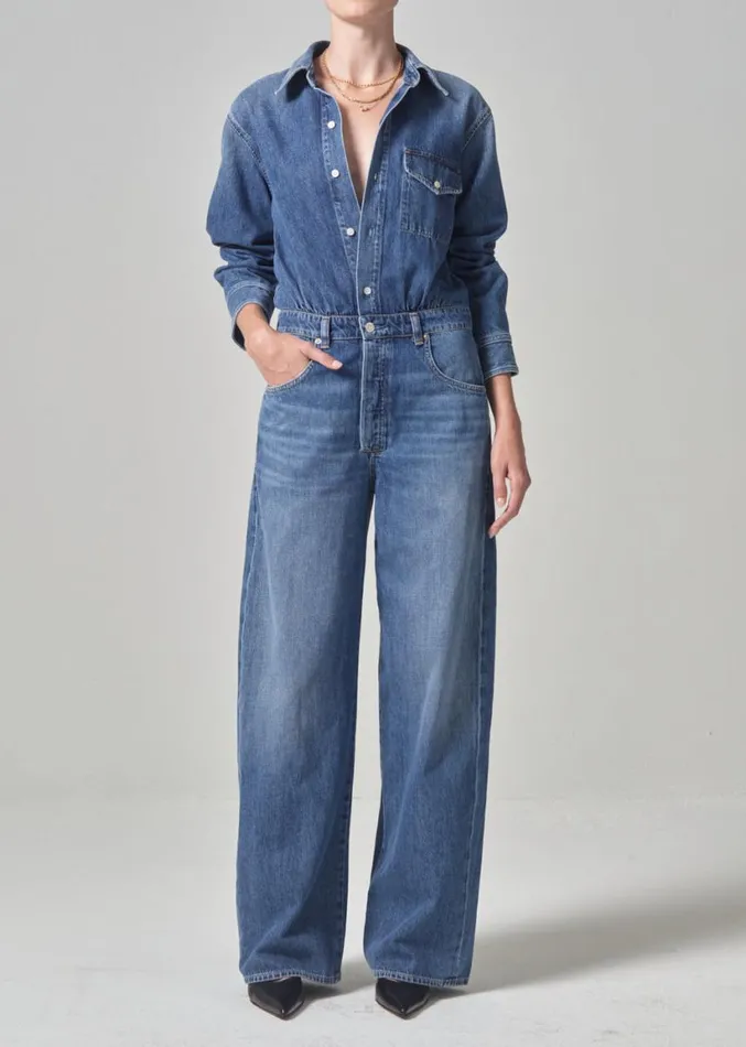 Citizens Of Humanity Maisie Jumpsuit Phantom Women Dresses and Jumpsuits