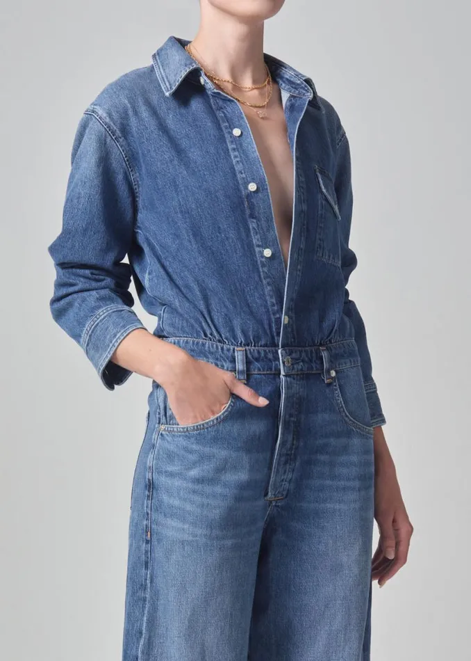 Citizens Of Humanity Maisie Jumpsuit Phantom Women Dresses and Jumpsuits