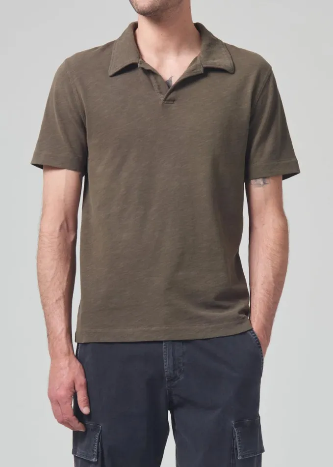 Citizens Of Humanity Malachi Slub Polo Seawater Men Shirts