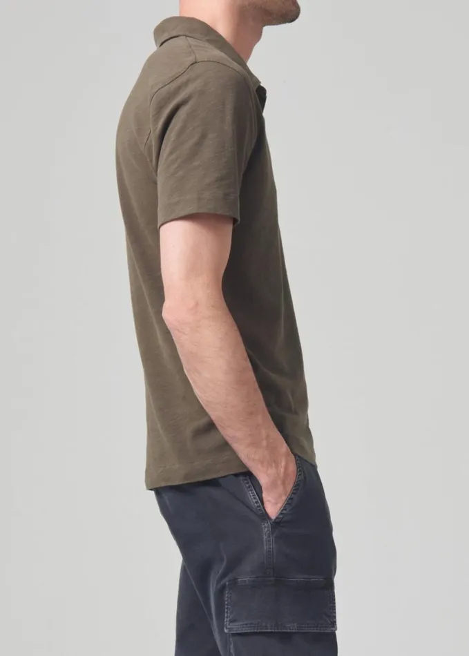 Citizens Of Humanity Malachi Slub Polo Seawater Men Shirts