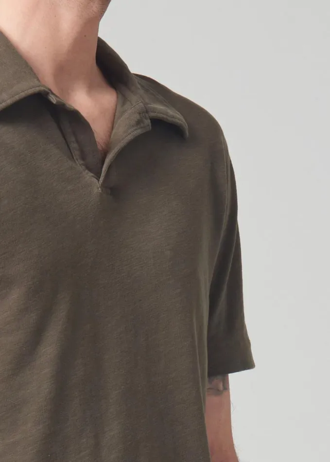 Citizens Of Humanity Malachi Slub Polo Seawater Men Shirts