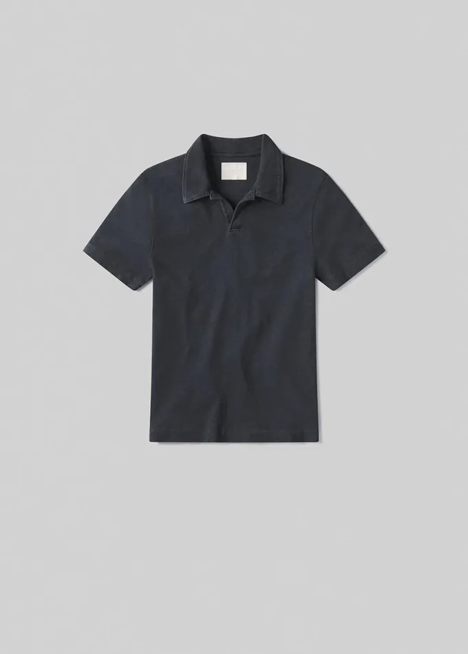 Citizens Of Humanity Malachi Slub Polo Washed Black Men Shirts