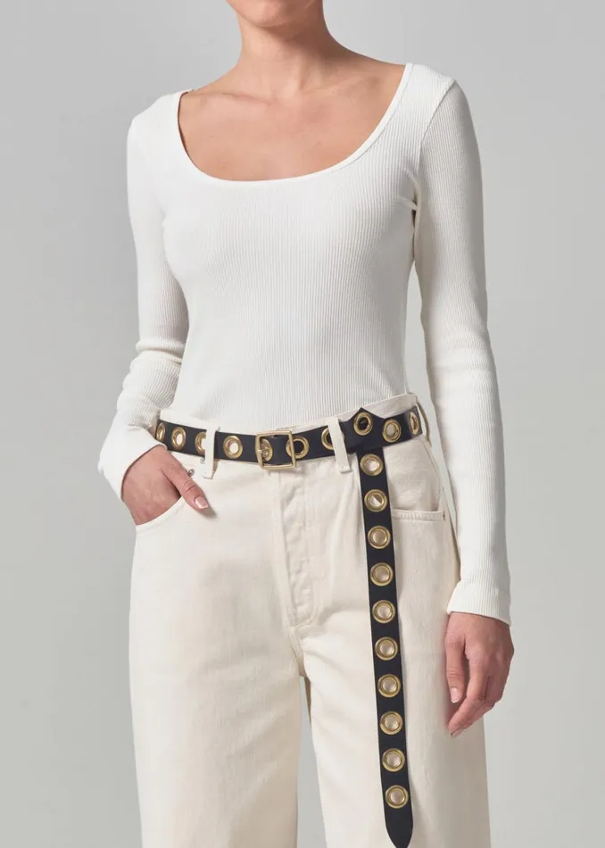 Citizens Of Humanity Margie Ballet Neck Long Sleeve Pashmina Women Tops