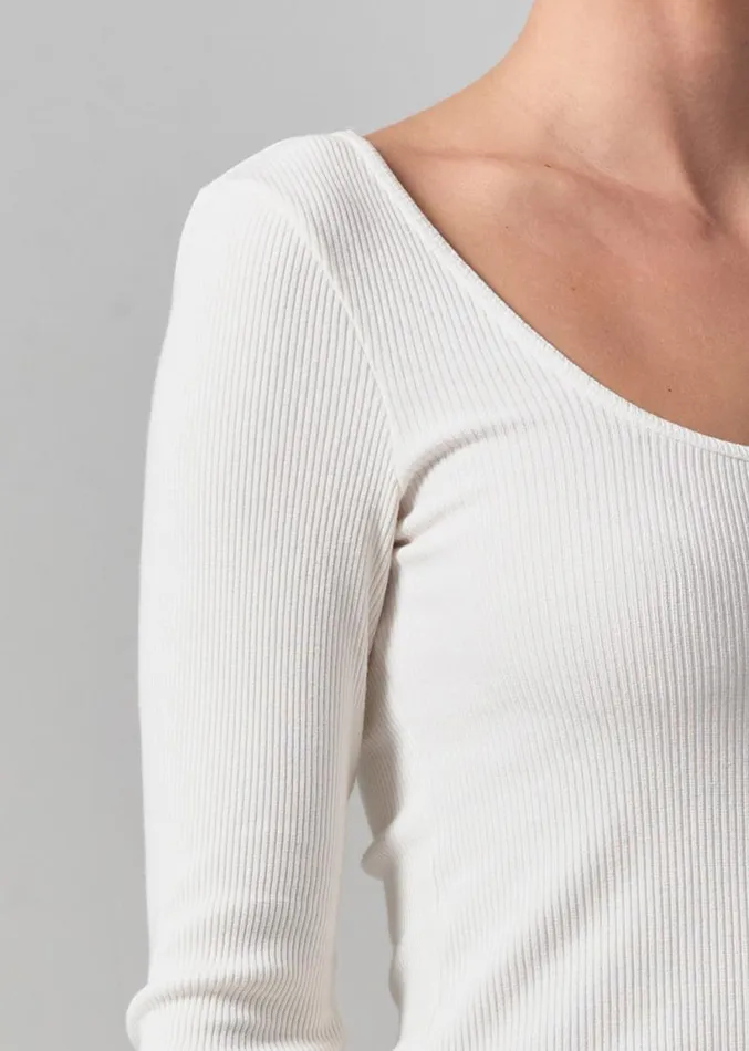 Citizens Of Humanity Margie Ballet Neck Long Sleeve Pashmina Women Tops