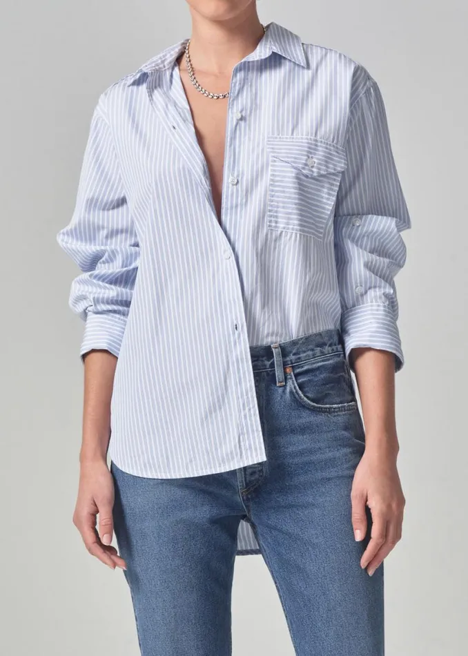 Citizens Of Humanity Shay Shirt Mashu Stripe Women Tops