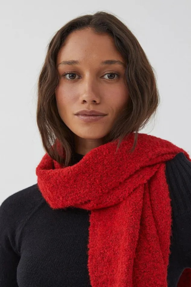ClothingAccessories Supr Knitwear Bella Boucle Knit Scarf Scarlet Red ClothingAccessories Supr Knitwear Bella Boucle Knit Scarf Scarlet Red