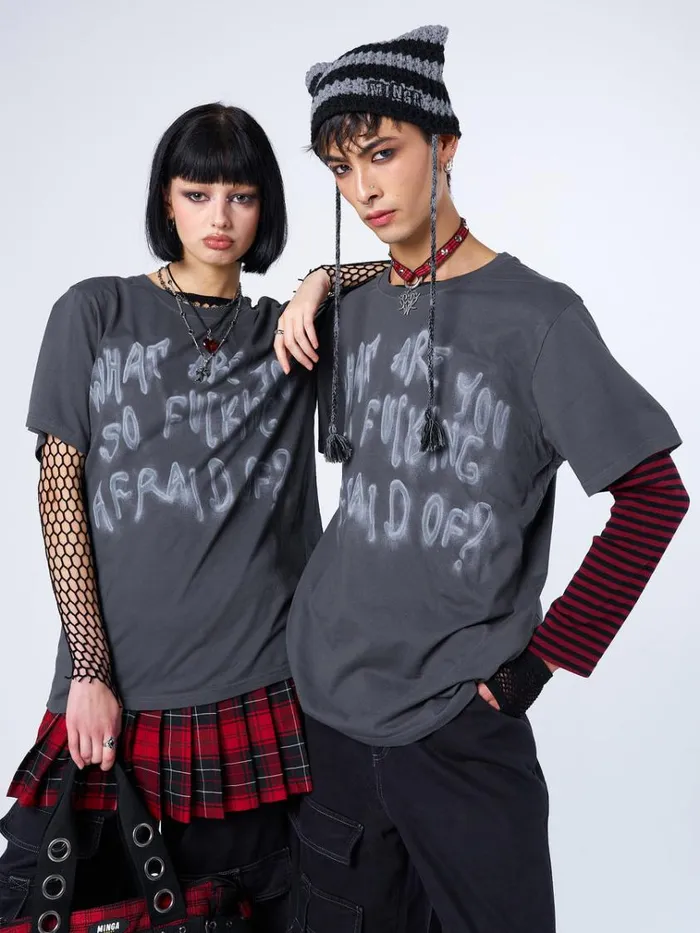 Clothing Afraid Of Grey Graphic Tshirt Minga London Graphic Tees