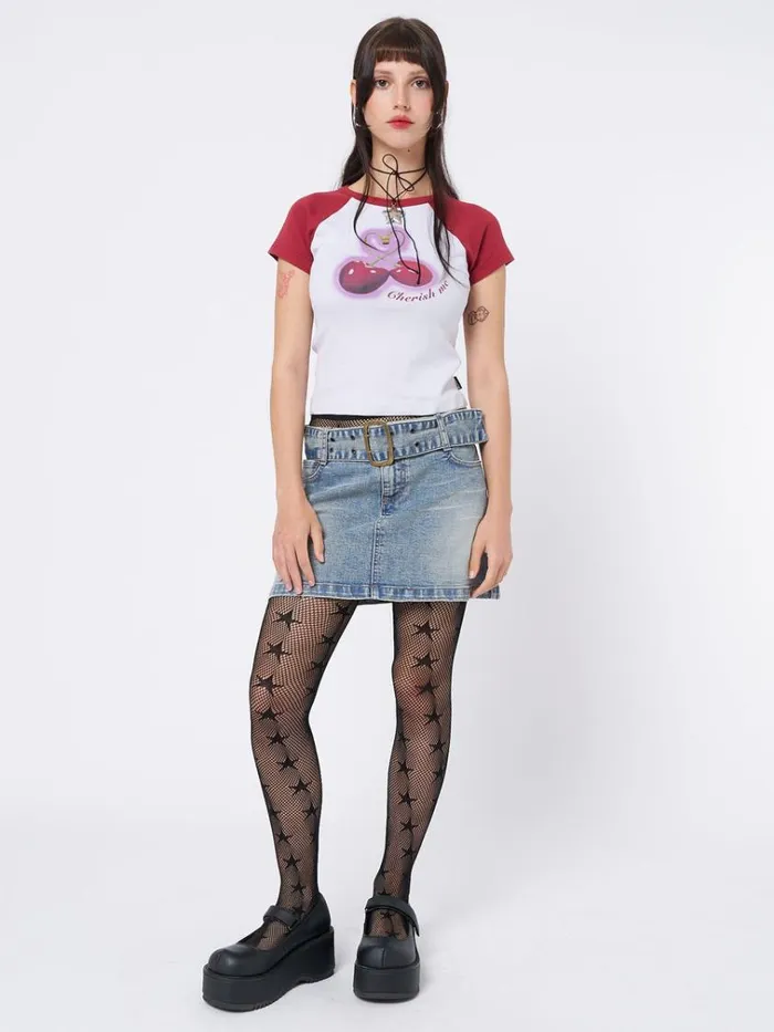 Clothing Alana Blue Denim Mini Skirt Minga London Skirts
