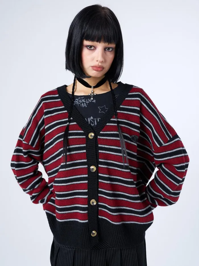 Clothing Alexa Striped Knit Cardigan Minga London Jackets