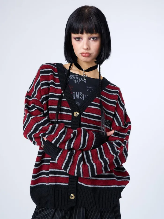Clothing Alexa Striped Knit Cardigan Minga London Jackets