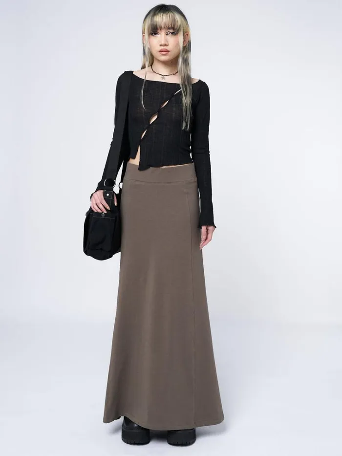 Clothing Aria Green Lined Maxi Skirt Minga London Skirts
