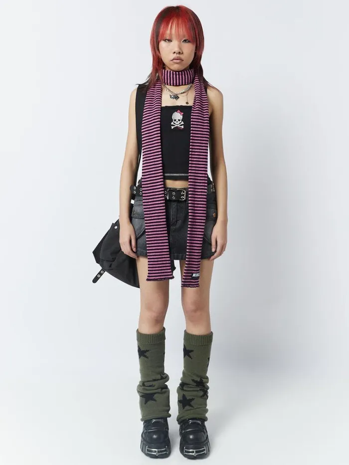 Clothing Ashley Washed Black Mini Cargo Skirt Minga London Skirts