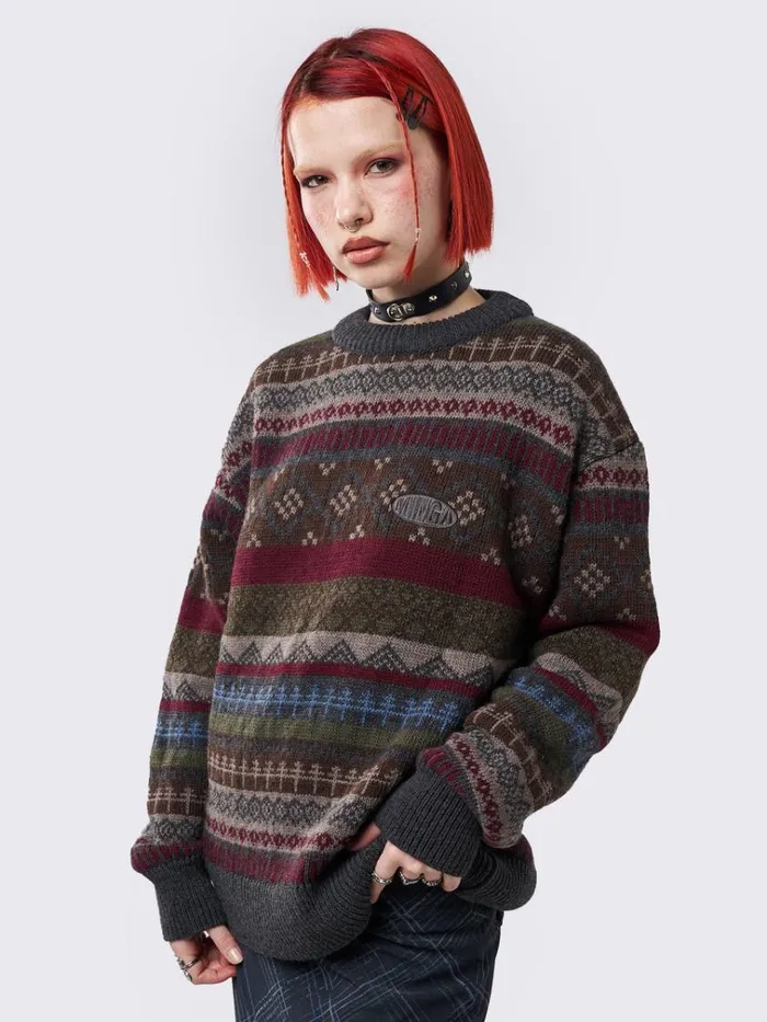 Clothing Ashton Jacquard Knit Sweater Minga London Sweaters