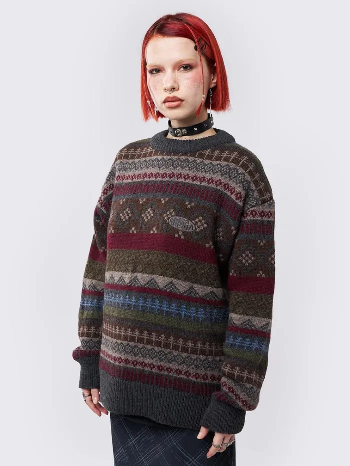 Clothing Ashton Jacquard Knit Sweater Minga London Sweaters