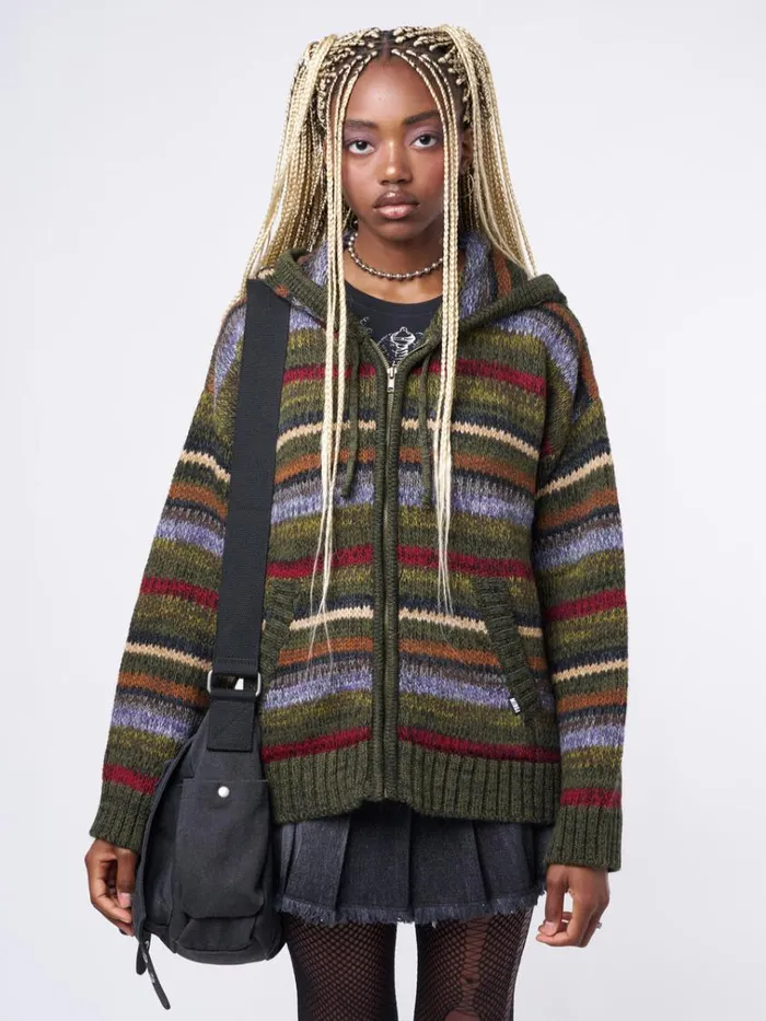 Clothing Aya Oversized Knitted ZipUp Hoodie Minga London Jackets