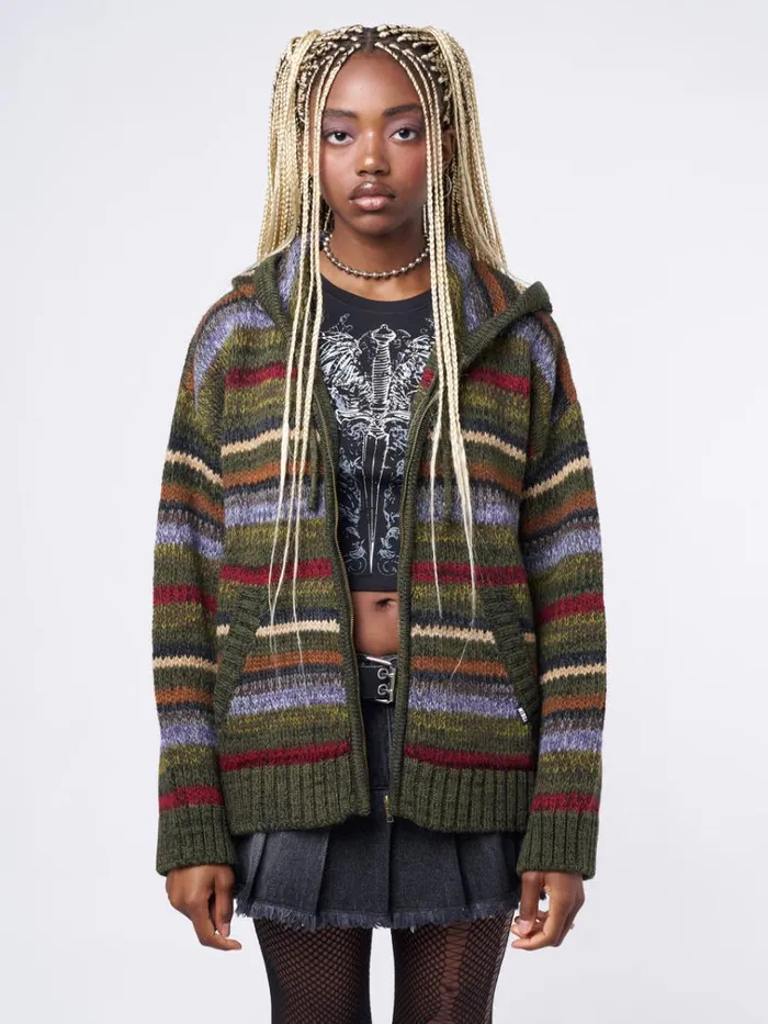Clothing Aya Oversized Knitted ZipUp Hoodie Minga London Jackets