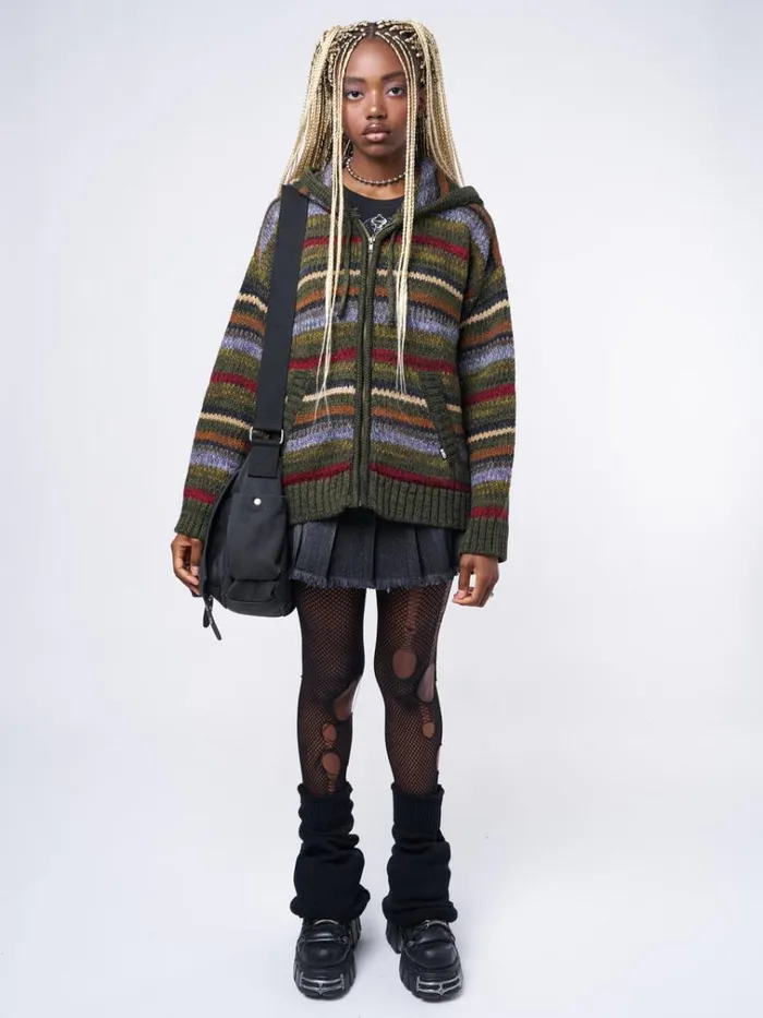 Clothing Aya Oversized Knitted ZipUp Hoodie Minga London Jackets