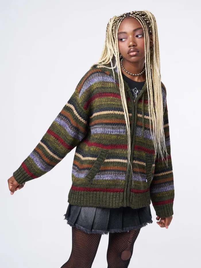 Clothing Aya Oversized Knitted ZipUp Hoodie Minga London Jackets