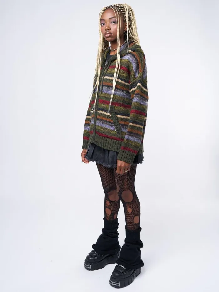 Clothing Aya Oversized Knitted ZipUp Hoodie Minga London Jackets