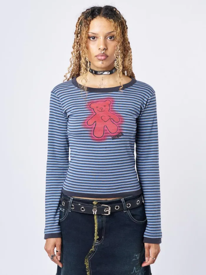 Clothing Bloody Teddy Blue Striped Top Minga London Long Sleeve Tops