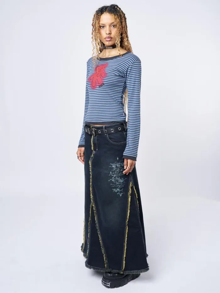 Clothing Bloody Teddy Blue Striped Top Minga London Long Sleeve Tops