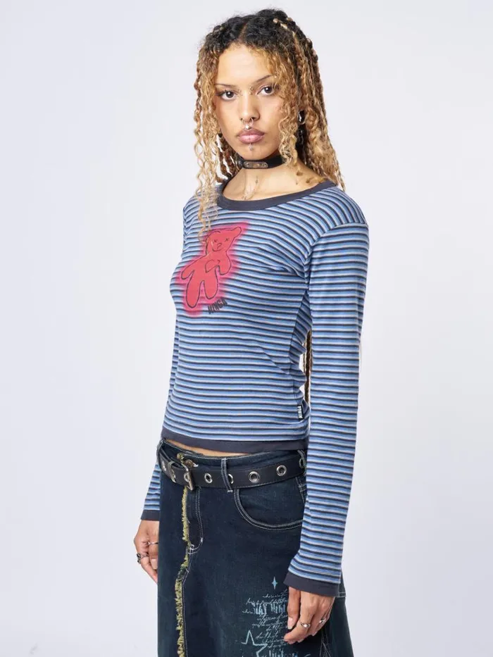 Clothing Bloody Teddy Blue Striped Top Minga London Long Sleeve Tops