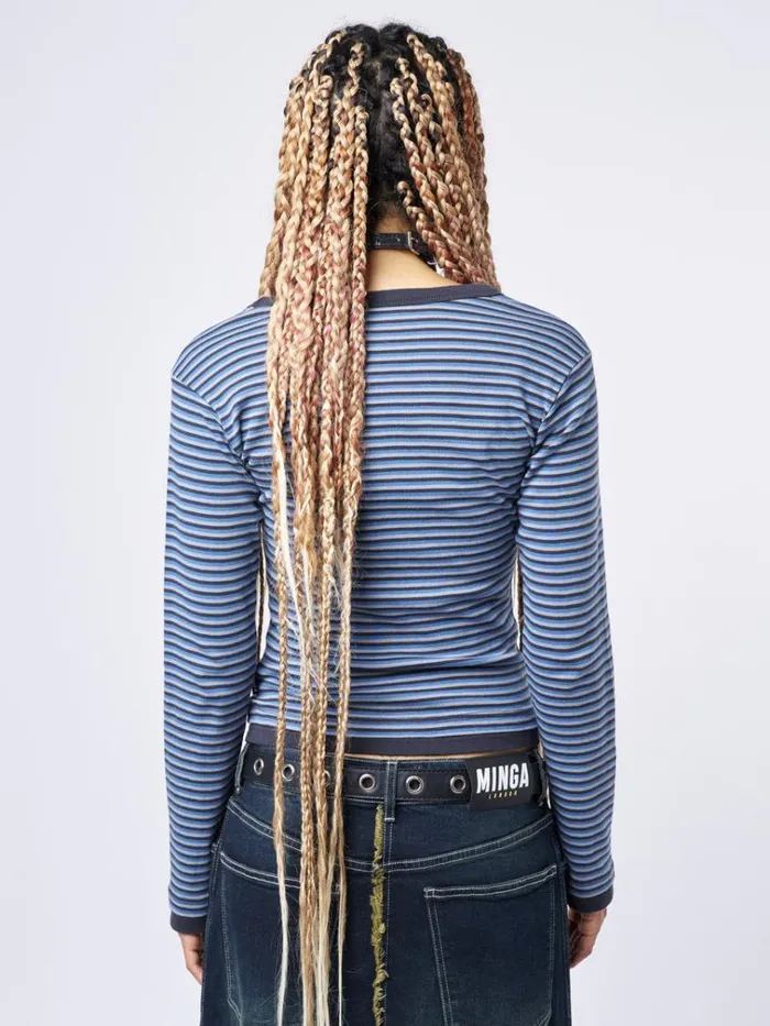 Clothing Bloody Teddy Blue Striped Top Minga London Long Sleeve Tops