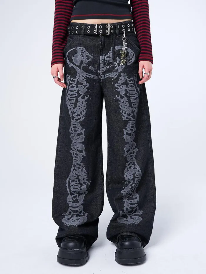 Clothing Bones Black Washed Jeans Minga London Jeans