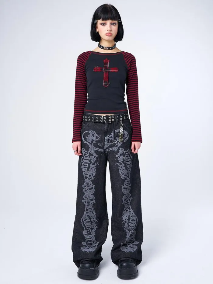 Clothing Bones Black Washed Jeans Minga London Jeans