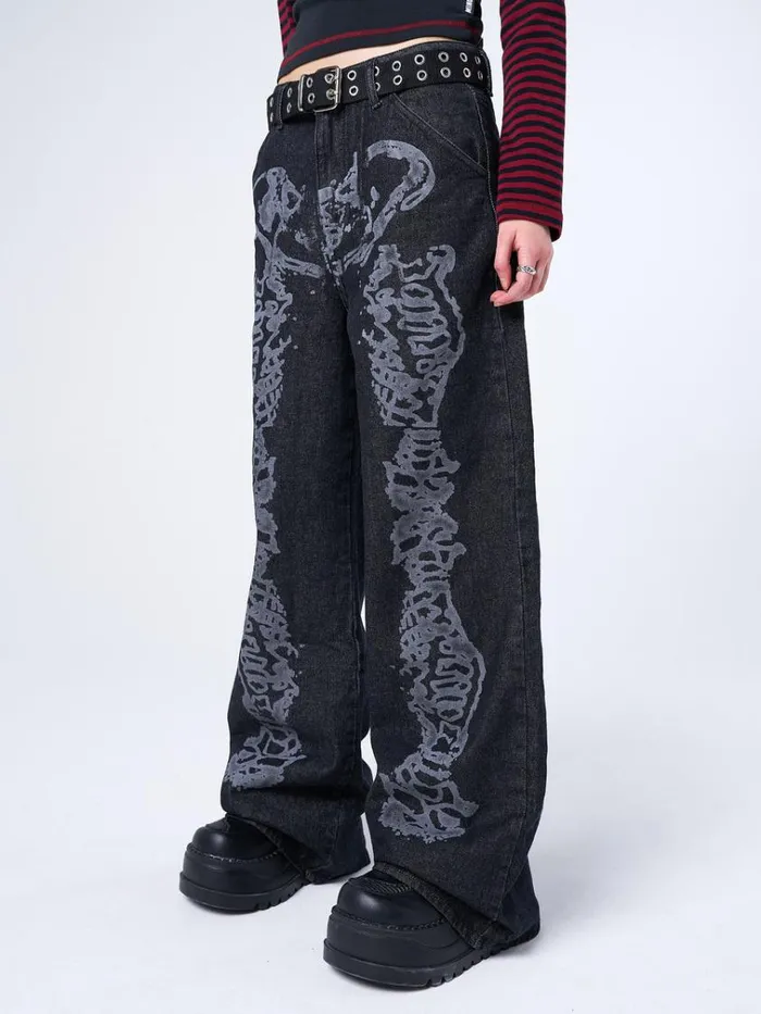 Clothing Bones Black Washed Jeans Minga London Jeans