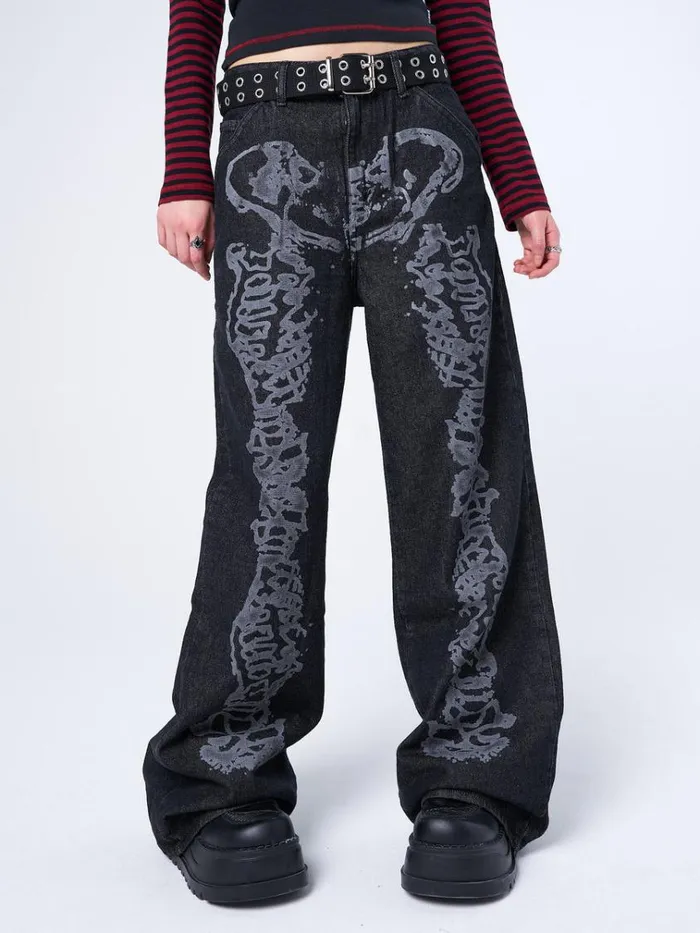 Clothing Bones Black Washed Jeans Minga London Jeans