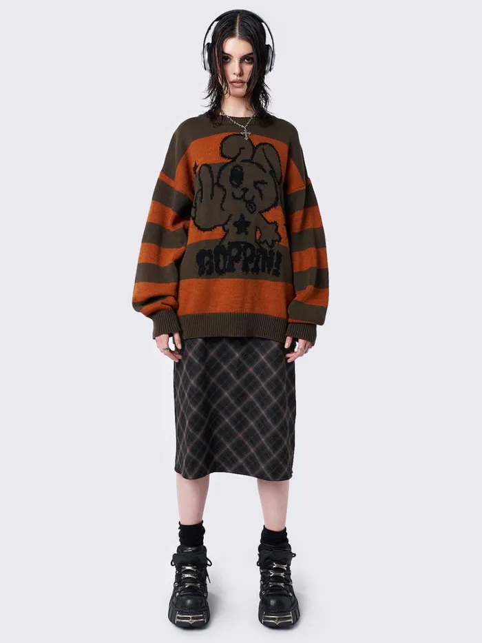 Clothing Boppin Jacquard Striped Knit Sweater Minga London Sweaters