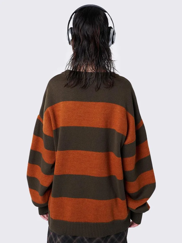 Clothing Boppin Jacquard Striped Knit Sweater Minga London Sweaters