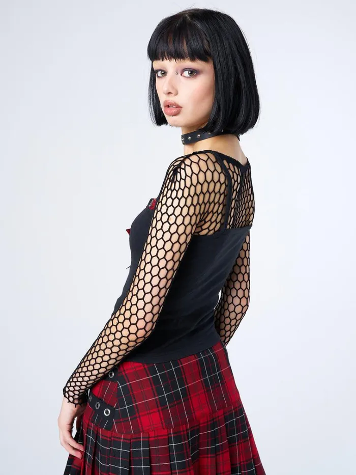 Clothing Carrie Plaid Star Cami Top Minga London Crop Tops