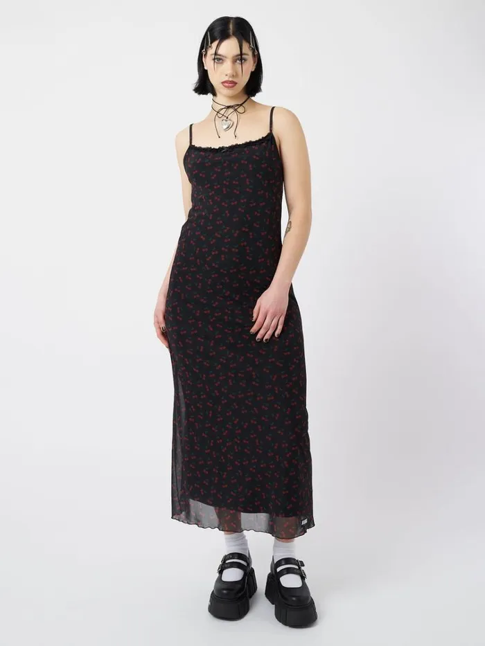 Clothing Cherry Cola Mesh Maxi Dress Minga London Dresses
