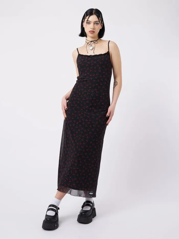 Clothing Cherry Cola Mesh Maxi Dress Minga London Dresses