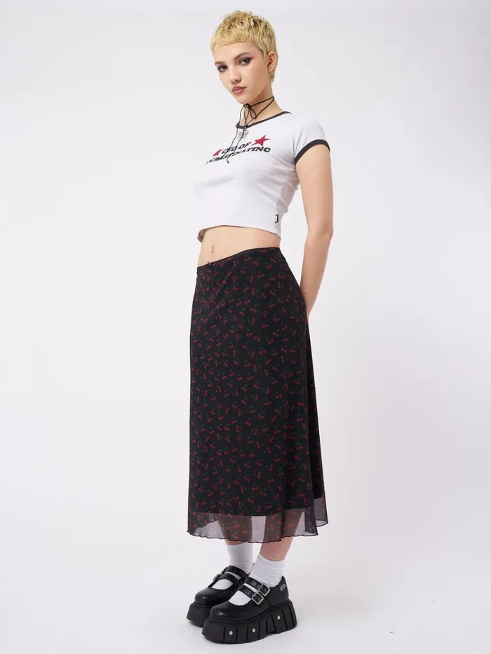 Clothing Cherry Cola Mesh Midi Skirt Minga London Skirts