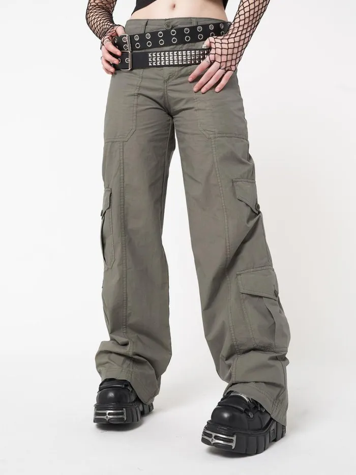 Clothing Cleo Green Y2k Cargo Pants Minga London Cargo
