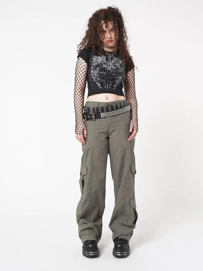 Clothing Cleo Green Y2k Cargo Pants Minga London Cargo