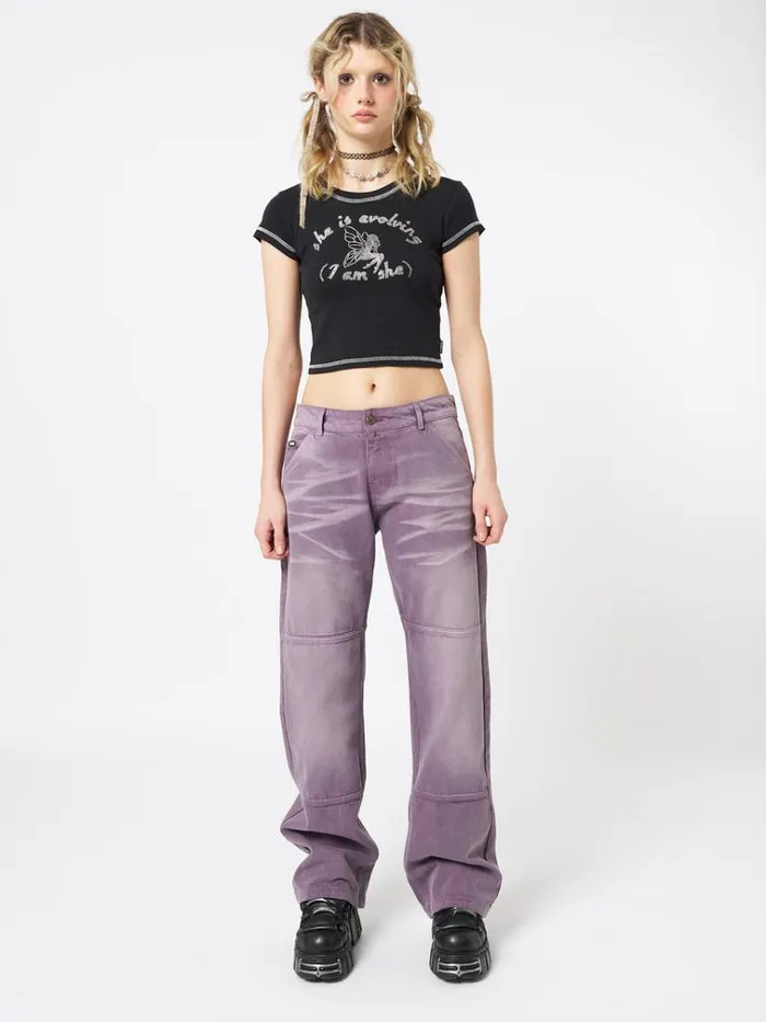 Clothing Cora Washed Mauve Straight Jeans Minga London Jeans