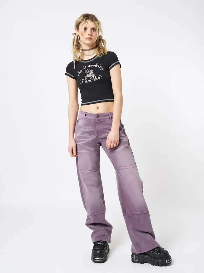 Clothing Cora Washed Mauve Straight Jeans Minga London Jeans