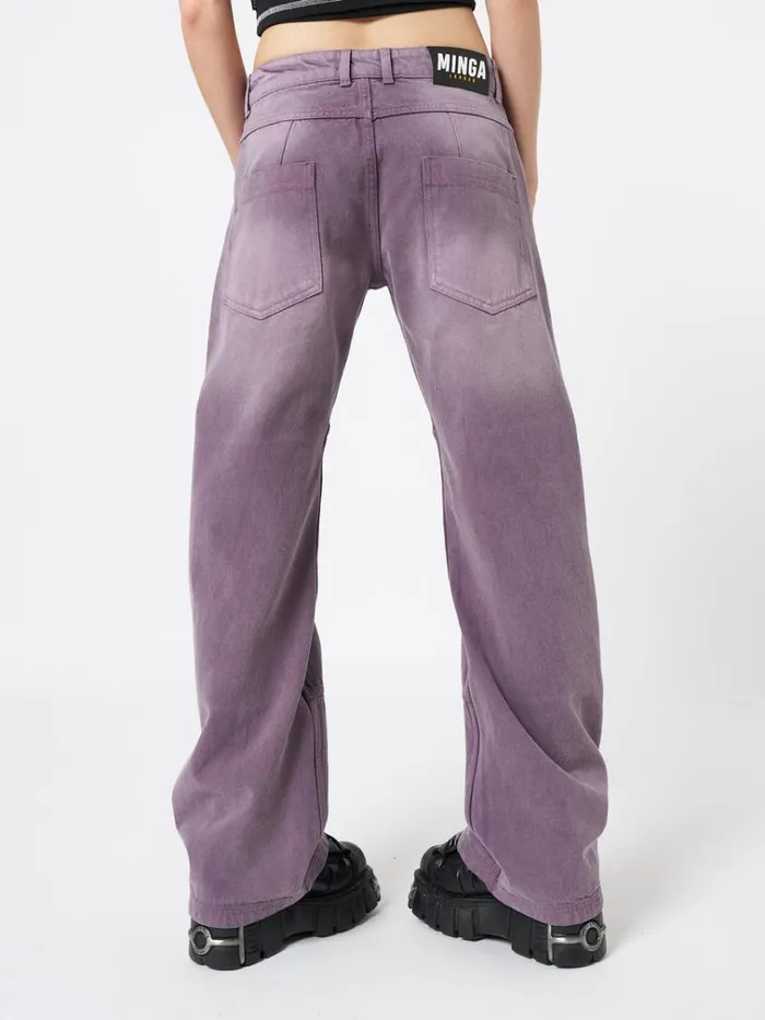 Clothing Cora Washed Mauve Straight Jeans Minga London Jeans