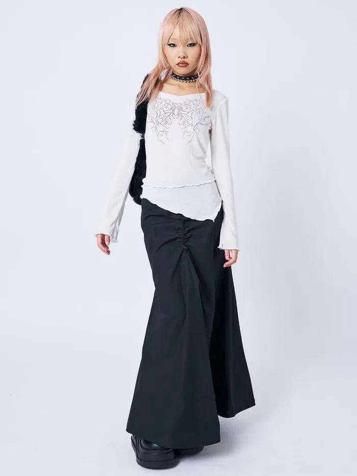Clothing Cryptic Love White Asymmetric Top Minga London Long Sleeve Tops