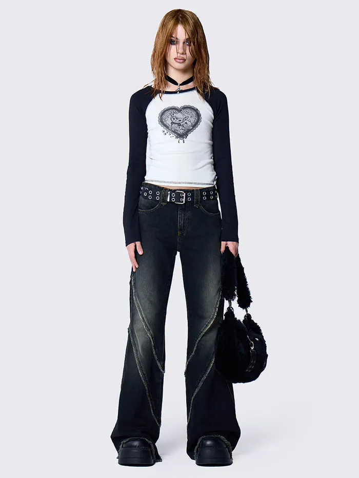 Clothing Cute As Hell Graphic Raglan Top Minga London Long Sleeve Tops