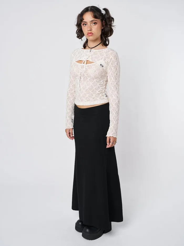 Clothing Dahlia Cream Shrug and Cami Top Lace Set Minga London Long Sleeve Tops