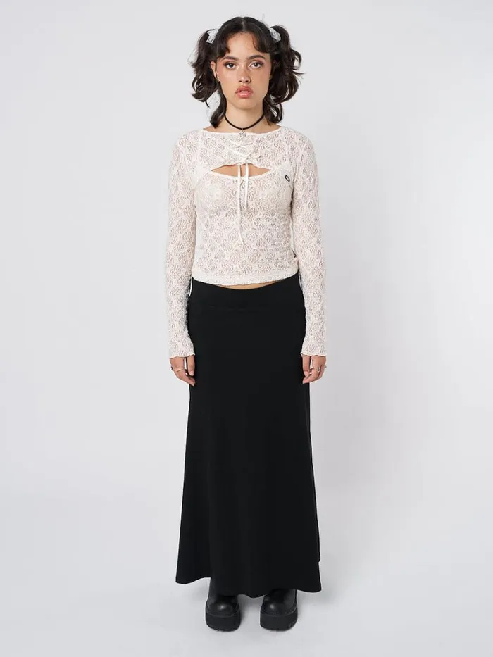 Clothing Dahlia Cream Shrug and Cami Top Lace Set Minga London Long Sleeve Tops