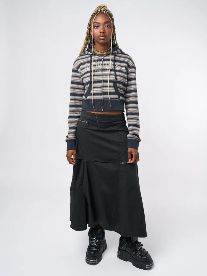 Clothing Deba Striped Zip Up Hoodie Minga London Jackets