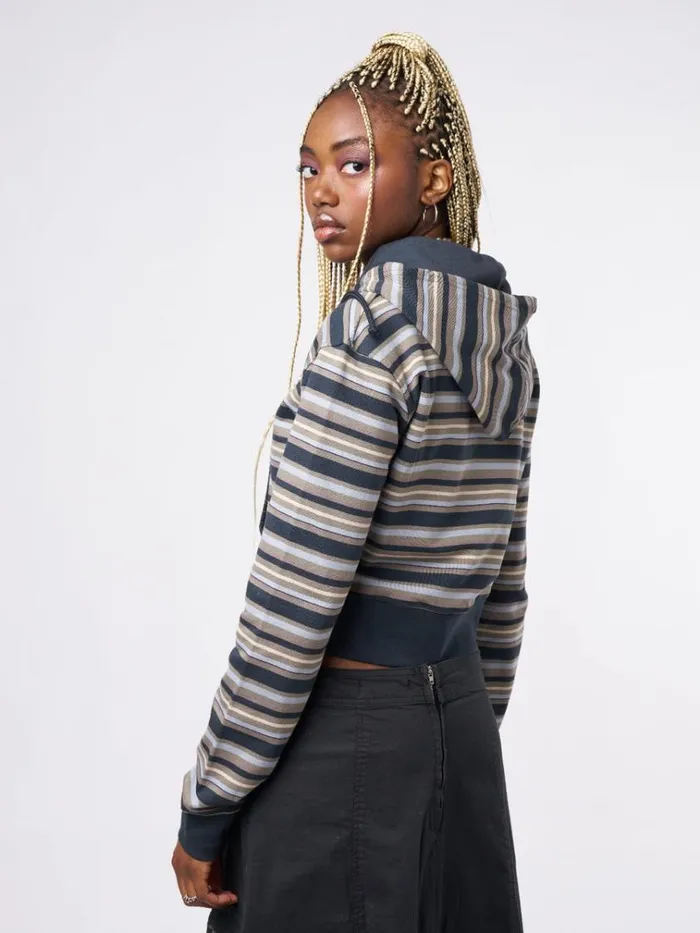 Clothing Deba Striped Zip Up Hoodie Minga London Jackets