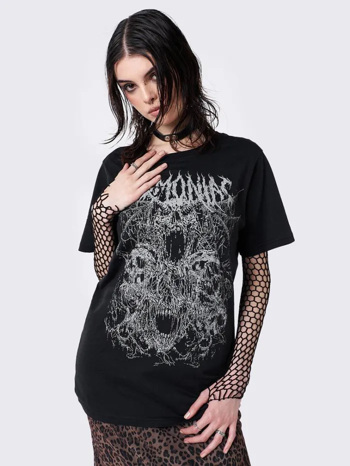 Clothing Demoniac Black Graphic Tshirt Minga London Graphic Tees