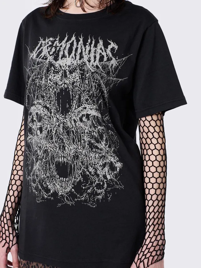 Clothing Demoniac Black Graphic Tshirt Minga London Graphic Tees